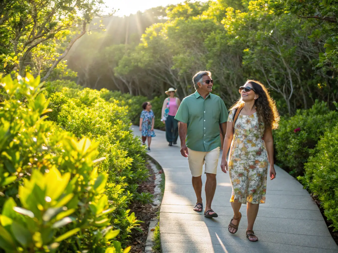 Guests enjoying a guided tour of the local vineyards near Villa ArboreA, with rolling hills and picturesque landscapes in the background, showcasing the resort's engaging activity offerings.